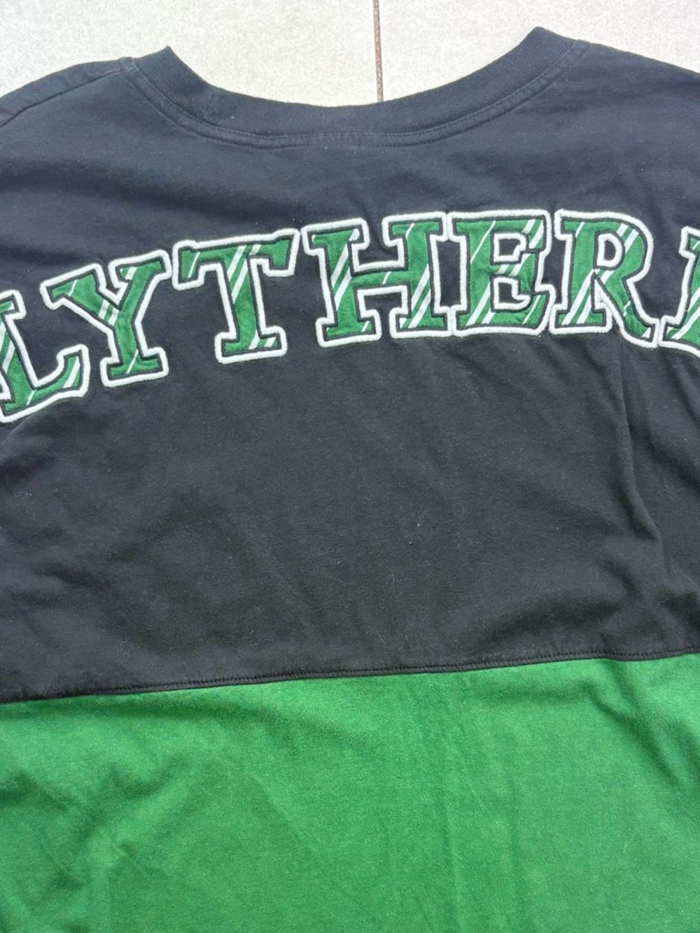 Harry Potter Hufflepuff & Slytherin Crewneck Tee Set - Black with Yellow & Green - Picture 8 of 10